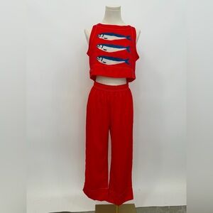 Nice to Meet You Red Sardine Pant Set